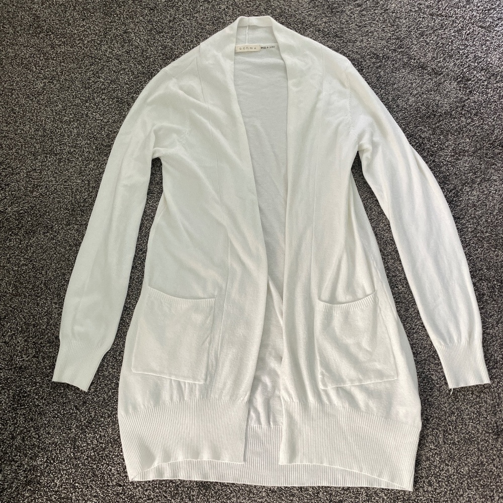 White Bohme stretch  knit material cardigan